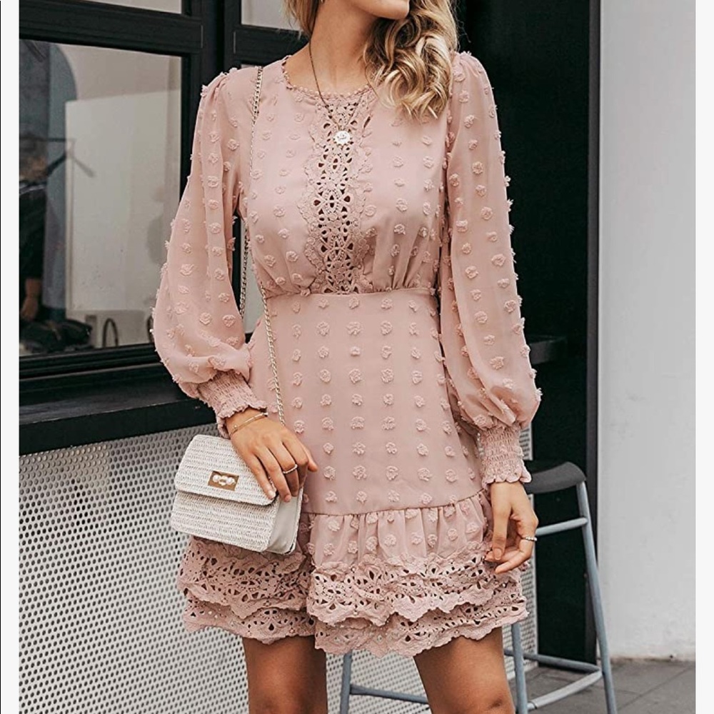 Like New Lace Chiffon Mini Dress